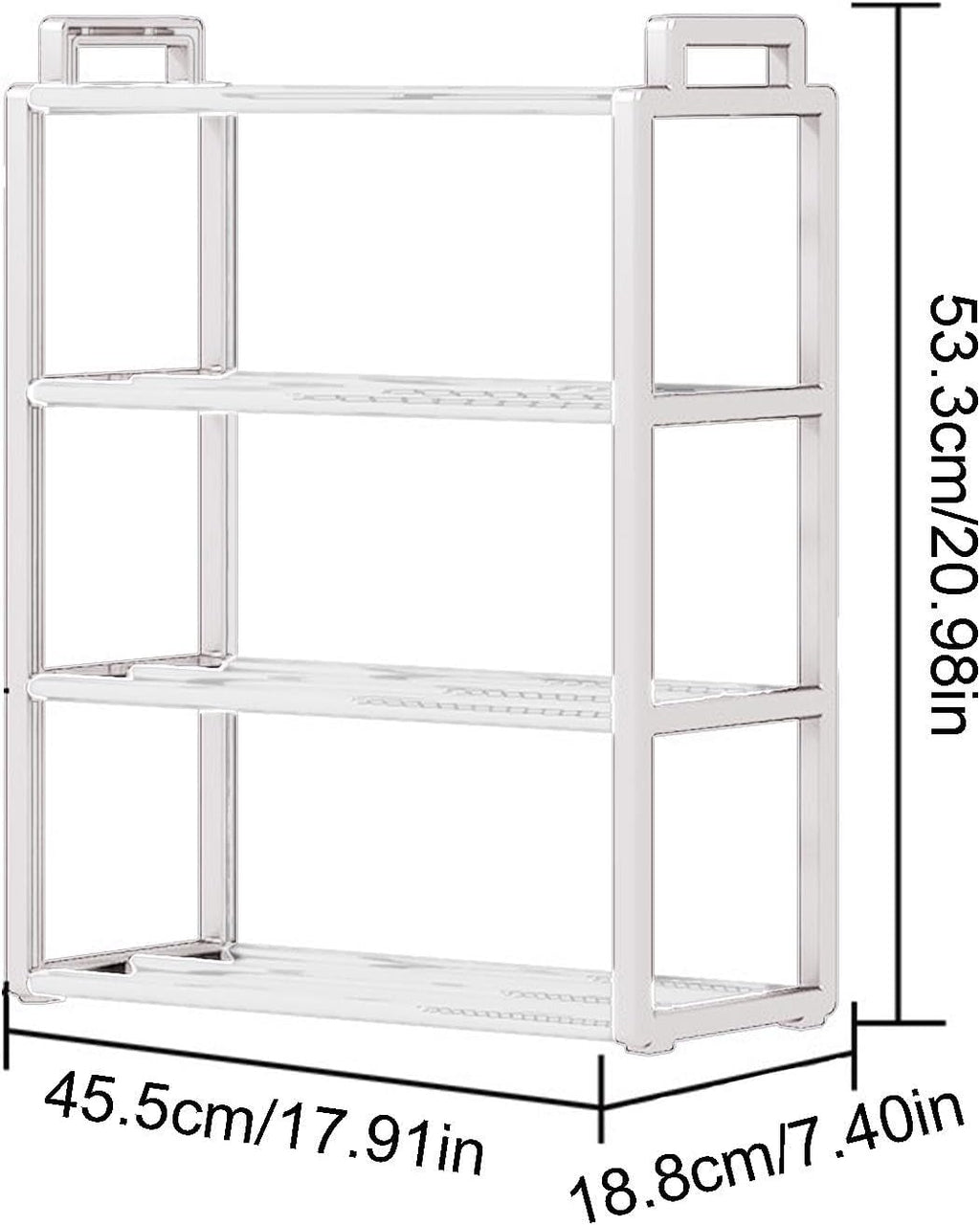 3-Tier Metal Storage Rack – Multipurpose Organizer Shelf for Kitchen, Bathroom, Living Room – Silver