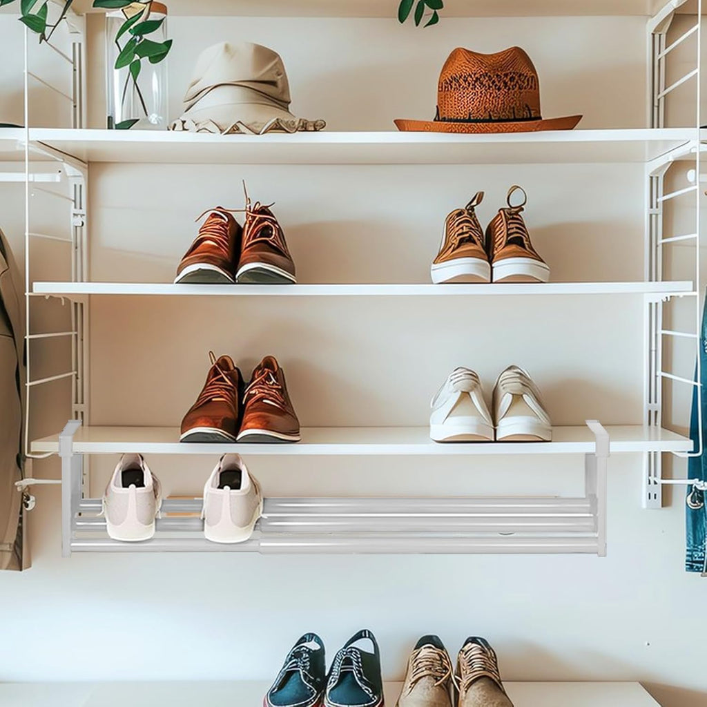 Adjustable Expandable Kitchen Hanging Storage Rack | Cabinet Organizer for Cups, Bowls, Utensils, and More