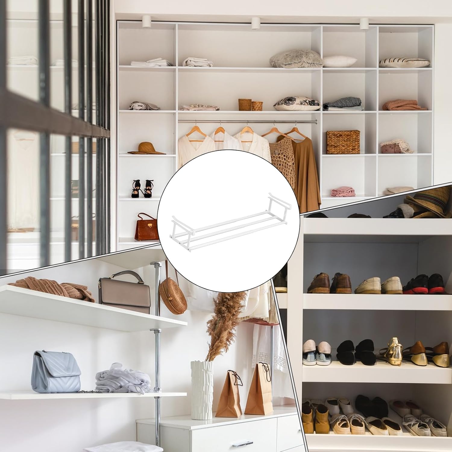 Adjustable Expandable Kitchen Hanging Storage Rack | Cabinet Organizer for Cups, Bowls, Utensils, and More