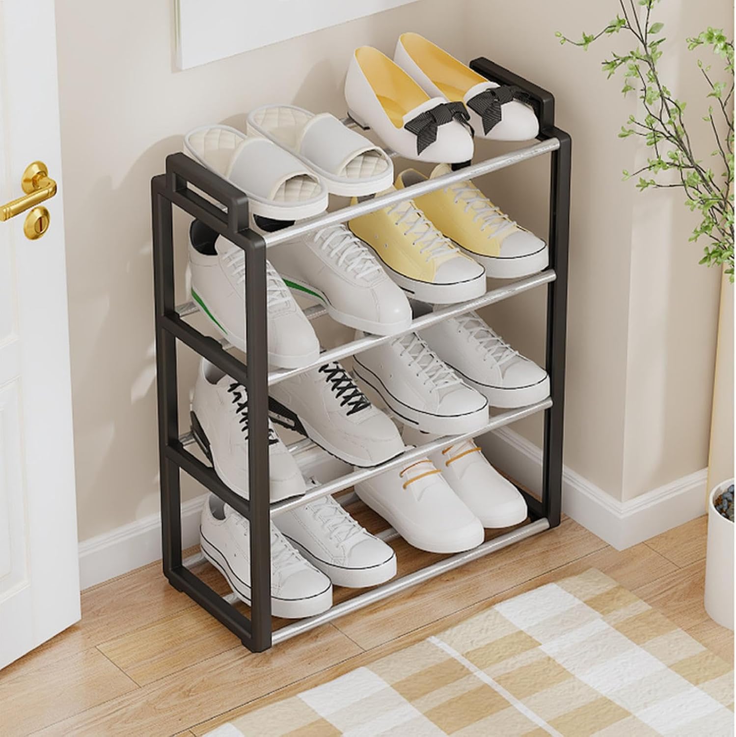 Multi-Purpose 3-Tier Shoe Rack Storage Organizer with Handles – Space-Saving and Durable Design