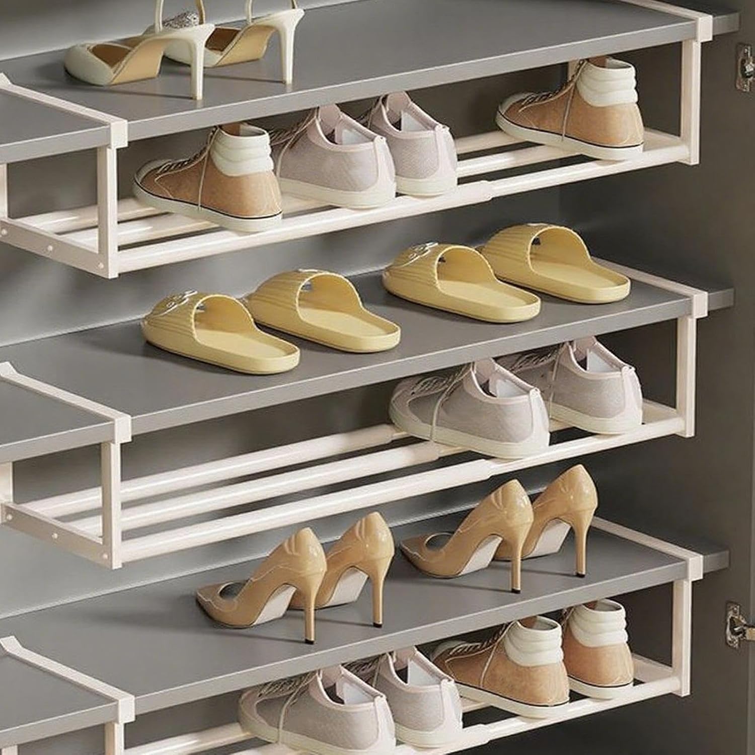 Adjustable Expandable Kitchen Hanging Storage Rack | Cabinet Organizer for Cups, Bowls, Utensils, and More