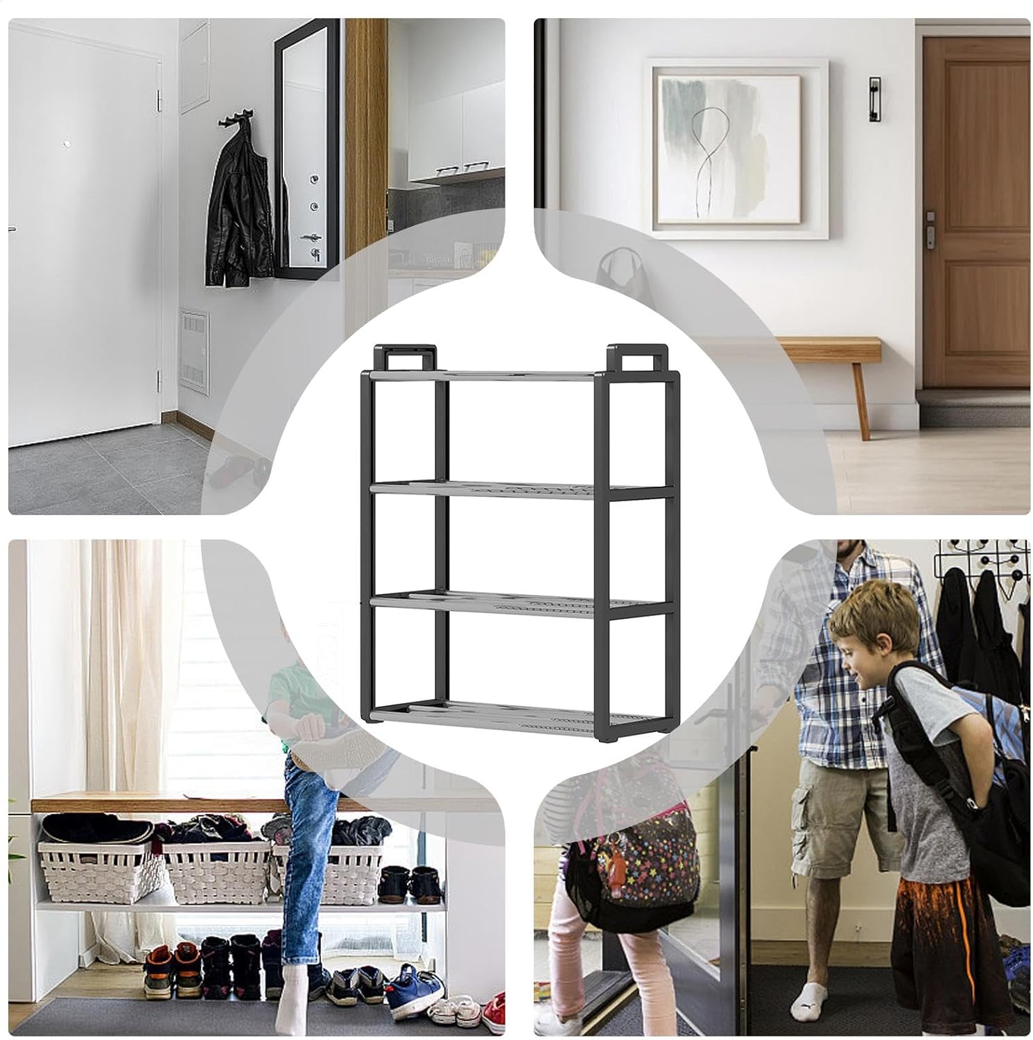 Multi-Purpose 3-Tier Shoe Rack Storage Organizer with Handles – Space-Saving and Durable Design